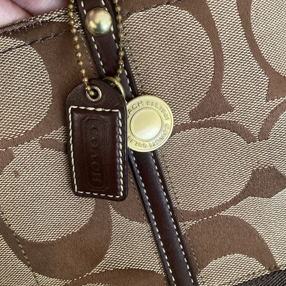 Coach Logo Brown Signature Tote Bag Reversible - Picture 4 of 14